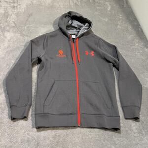 Under Armour Wounded Warrior Project Hoodie Mens Small Gray Full Zip Fleece Logo